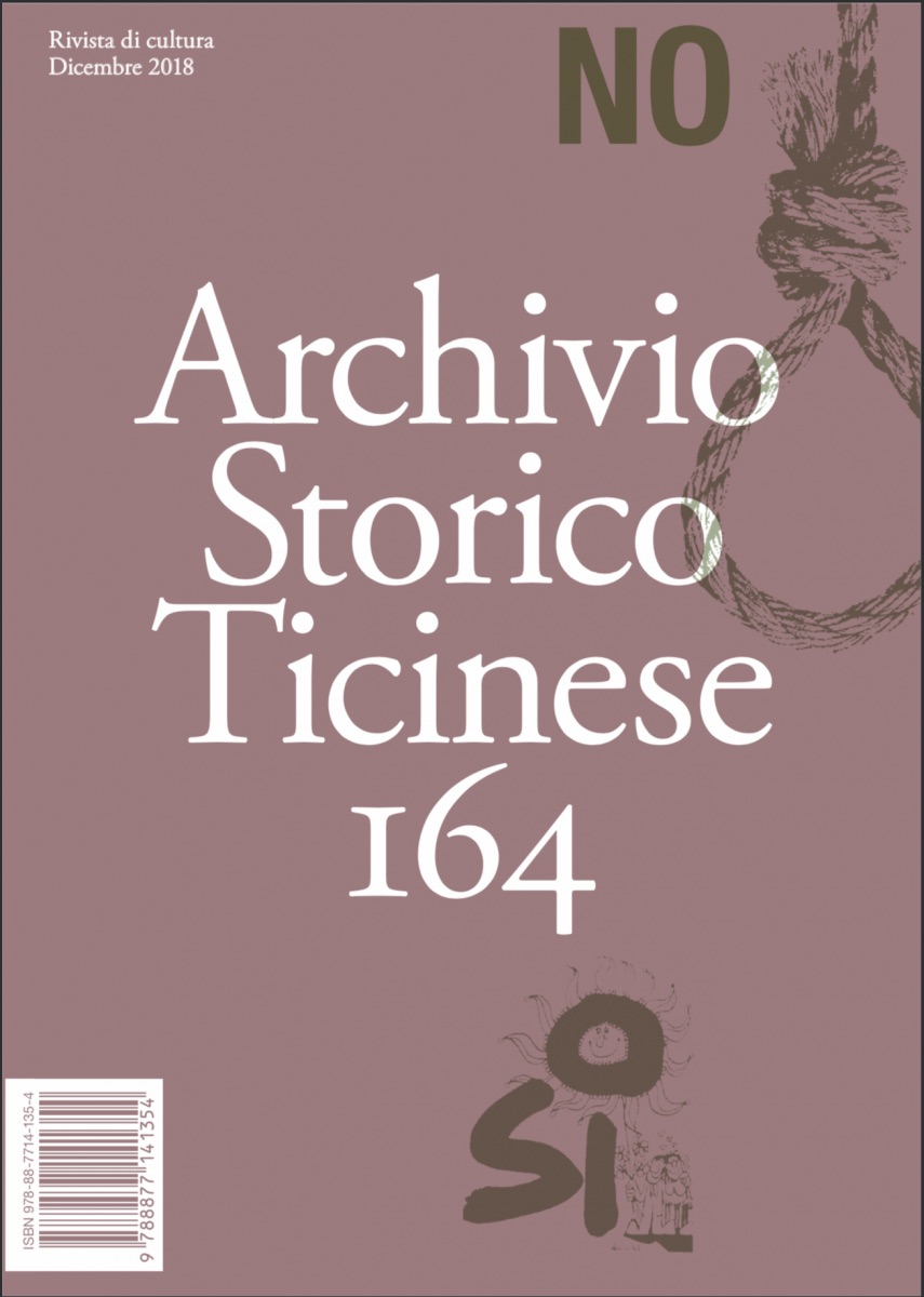 La copertina di «Archivio Storico Ticinese» 164.