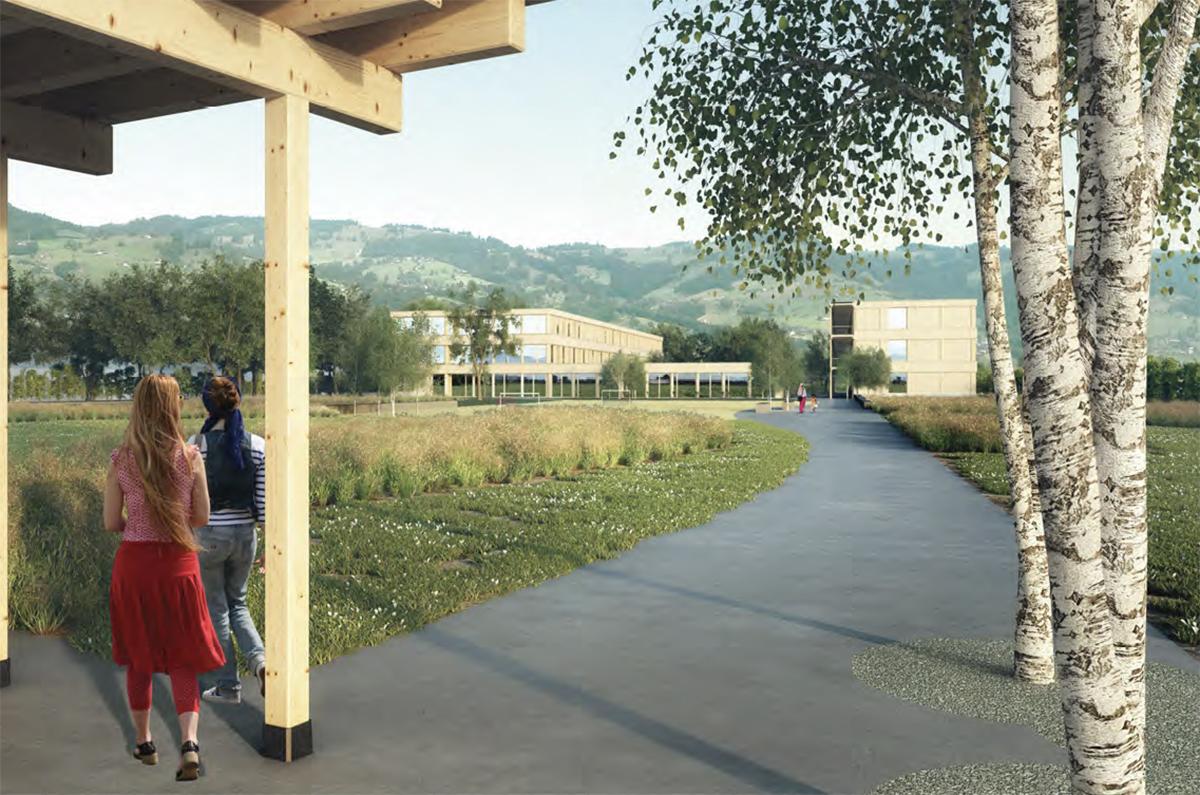 Il progetto premiato: «Enfilade» di Blumer-Lehmann e Ruprecht Architekten.