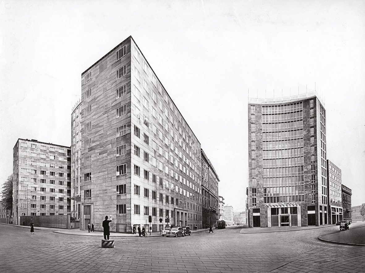 Premier immeuble Montecatini, vue de l’extérieur - Milan, 1936-38