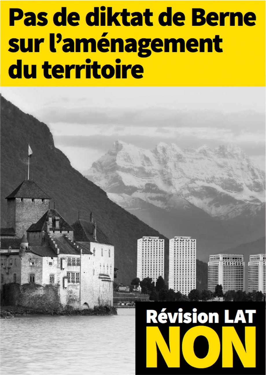 Affiche du comité interpartis « Non à la révision ratée de la LAT »