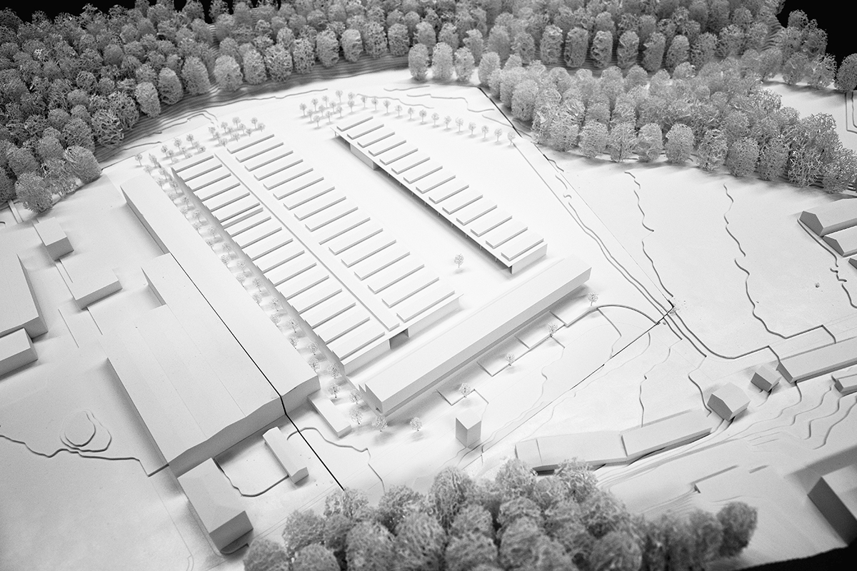 2° premio: «Lingotto», di Pietro Boschetti Studio d’architettura. Un edificio d'uffici sottile si collega a un'ampia piattaforma.