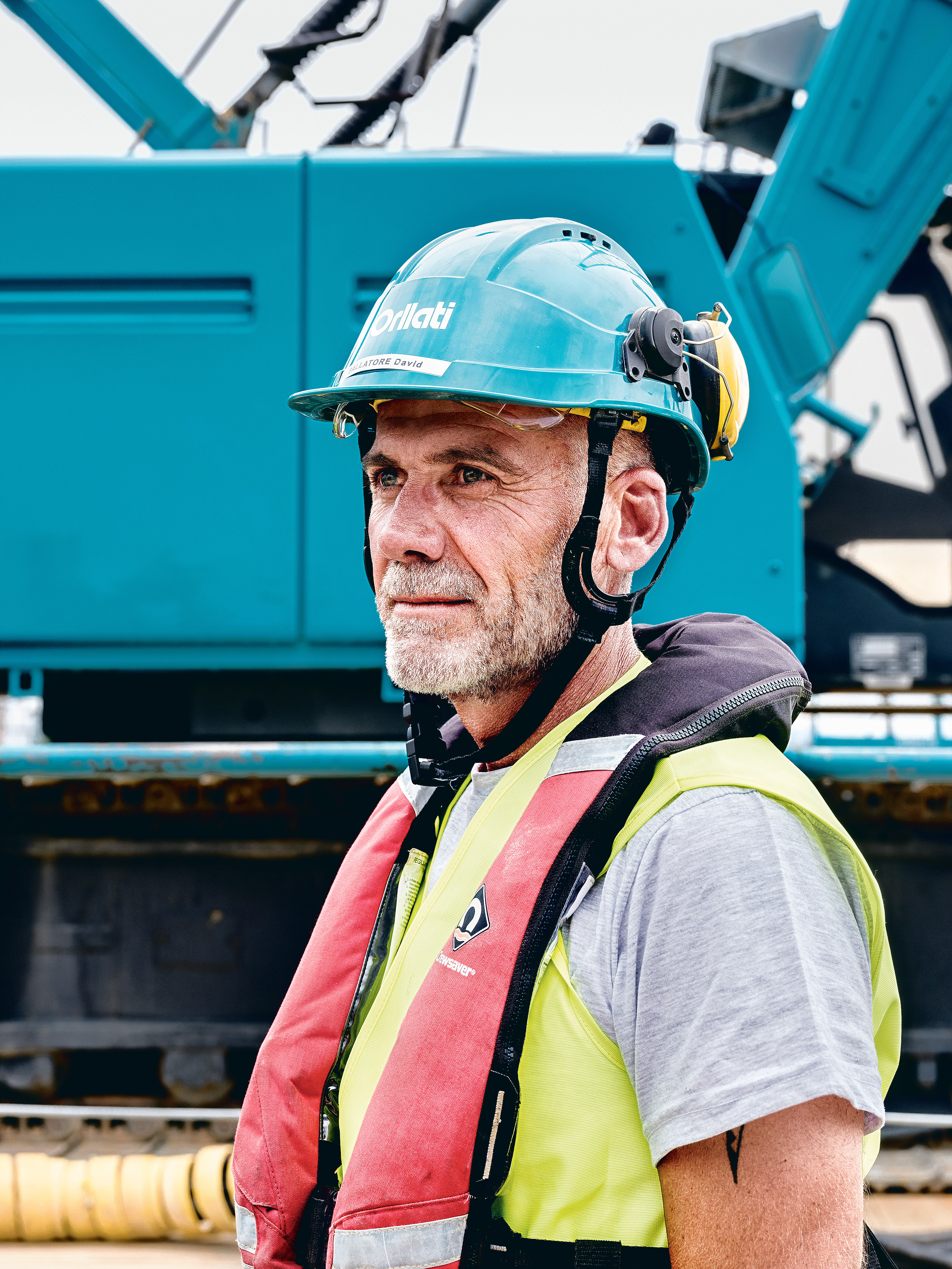 David Ballatore, contremaître au sein de l’entreprise Orllati qui réalise les travaux lacustres de l’extension du Port de la Société Nautique de Genève.