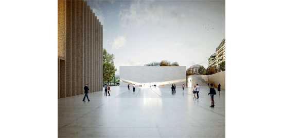 Le projet lauréat d’Aires Mateus. Un bunker traversé par une faille lumineuse.