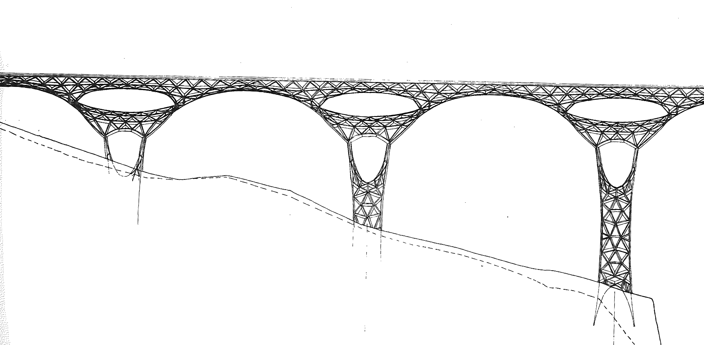 Brücke über den Fluss Lao auf der Autobahn Salerno Reggio Calabria, Projekt, 1964