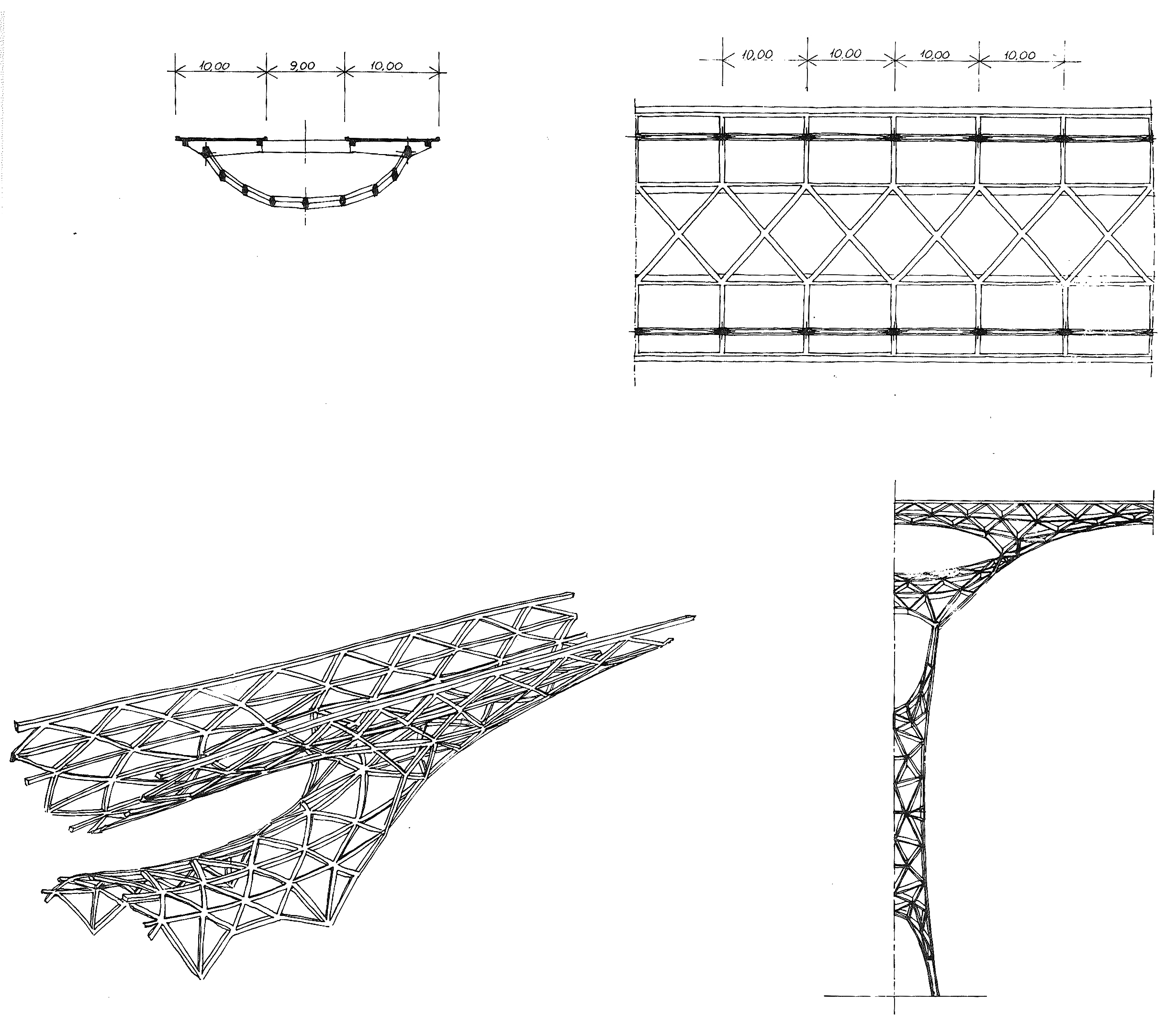 Brücke über den Fluss Lao auf der Autobahn Salerno Reggio Calabria, Projekt, 1964, Details
