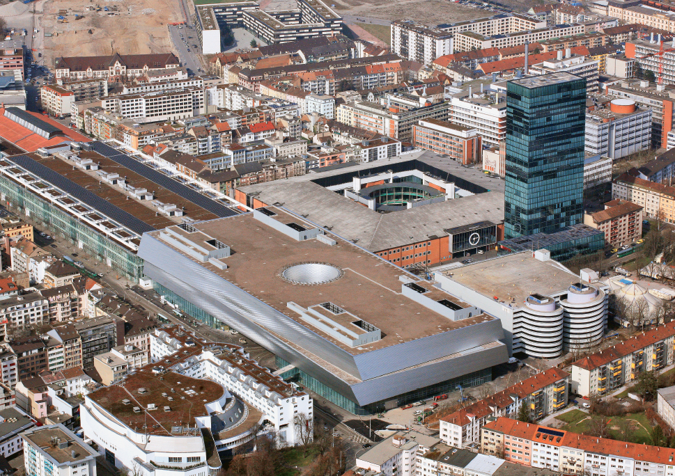 Die Messe Basel heute. (Bild: MCH Group, Herzog &amp; de Meuron)