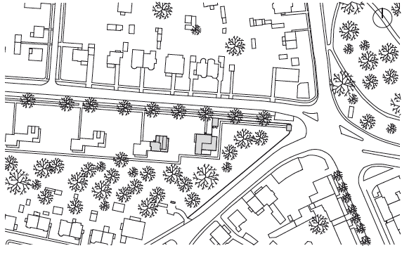 Situation: Haus Gropius (östlich), Doppelhaushälfte Moholy-Nagy (westlich). (Plan: Bruno Fioretti Marquez Architekten, Berlin)