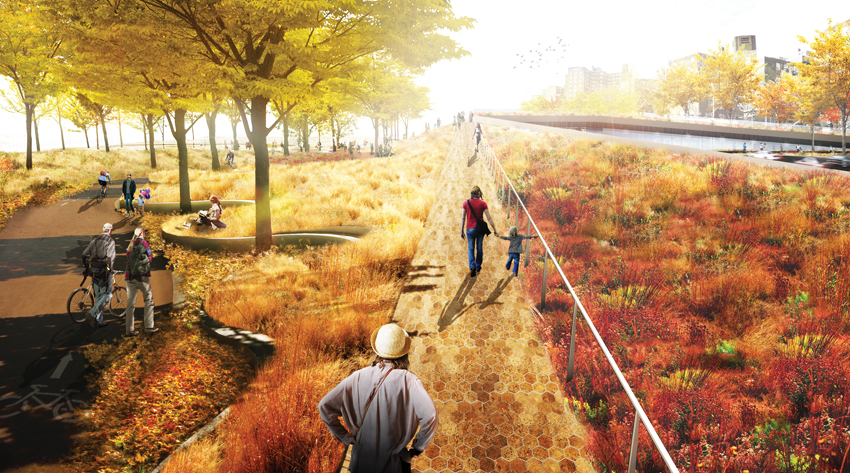 Das Problem als Chance: «Dryline» von BIG Bjarke Ingels Group in New York. (Bild: Projektverfassende)