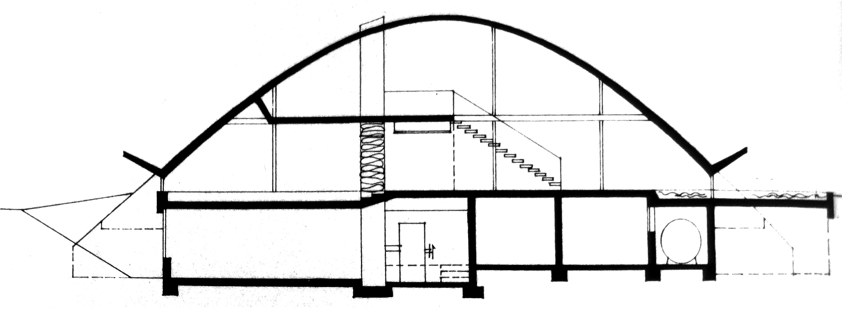 Haus X1, Köln: Längsschnitt