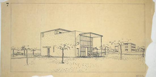 Maison Citrohan, dessin du projet par Le Corbusier, 1922 (Document FLC, 20707A / � ProLitteris, Zurich)