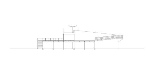 Lio Galfetti, Flora Ruchat, Ivo Trümpy, sezione dei Bagni, Bellinzona 1967-70. (Disegno Tomà Berlanda)