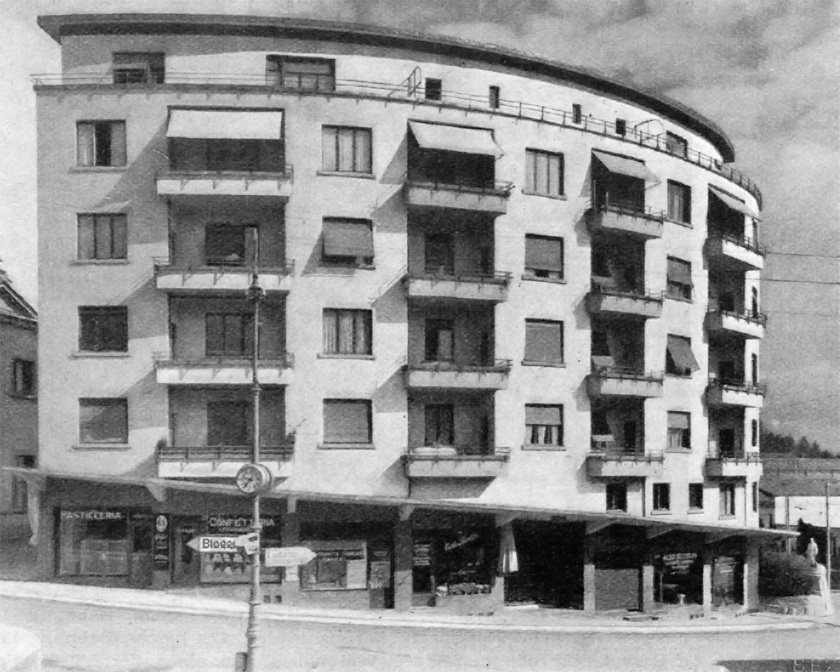 Hans e Silvia Witmer Ferri, casa per appartamenti la Rotonda a Lugano, 1937. (Foto: archivio P. Fumagalli)