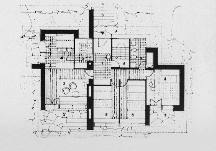 Pianta Casa unifamiliare, Bellinzona, 1953 (Pianta: AAT)