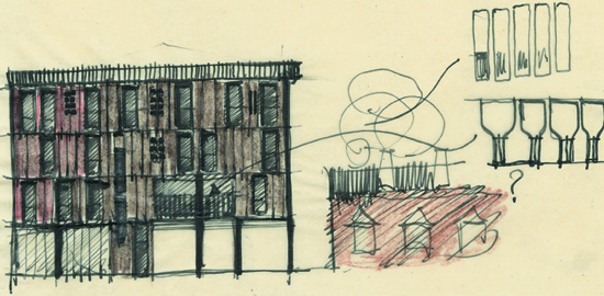 Vico Magistretti, studi per le facciate di via San Gregorio. (Foto: Fondazione Magistretti, Milano)