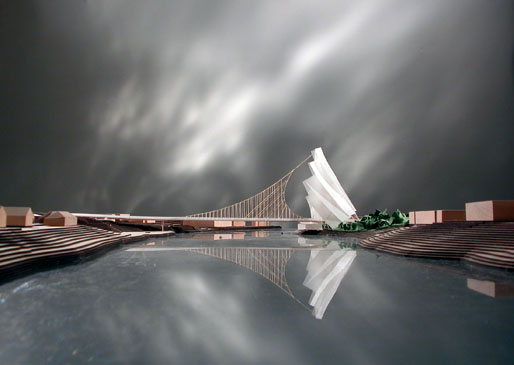 Ponte sul fiume Wear, Sunderland (GB), progetto 2008. (Foto: Gehry Partners LPP)