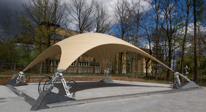 «Smart shell», prototipo di struttura a membrana intelligente, 2010. (Foto: Bosch Rexroth)