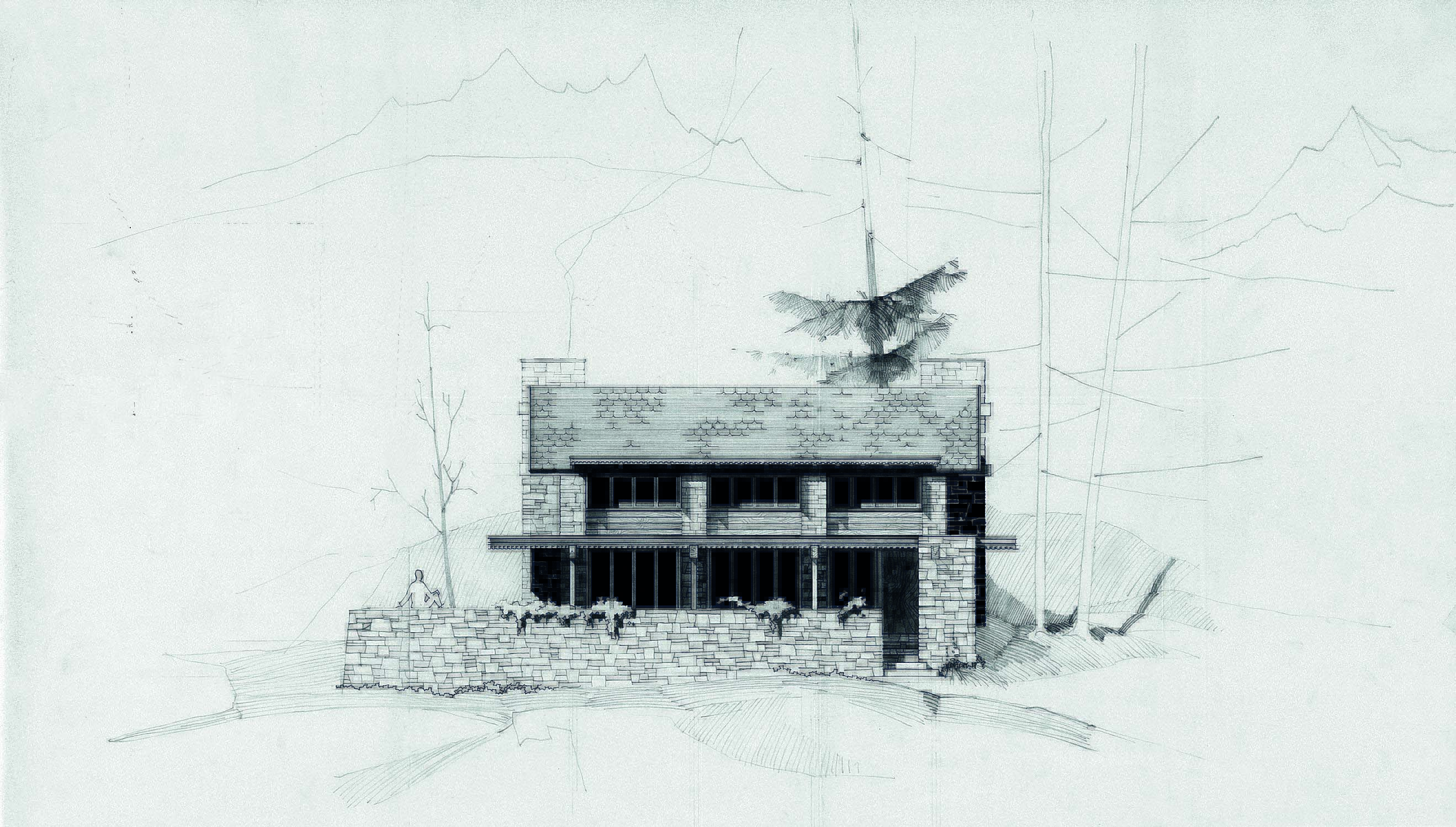 Fondo Franco Ponti, Casa a Cornone, Dalpe 1963, progetto e foto cantiere (Immagine: AAT)