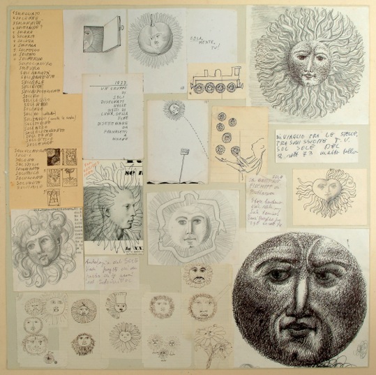 Skizzen von Piero Fornasetti zum Thema Sonne, undatiert. (Bild: Fornasetti)
