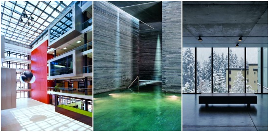 Die bisherigen Gewinner (v. l.): das Forum Chriesbach in Dübendorf (2007, Bob Gysin + Partner BGP Architekten), die Therme Vals (2010, Peter Zumthor) und das Kirchner Museum in Davos (2012, Gigon/Guyer). Mit einem Ehrenpreis ausgezeichnet wurden zudem Bearth &amp; Deplazes mit Gramazio &amp; Kohler und Cruz &amp; Ortiz mit Giraudi &amp; Wettstein (2007), Isa Stürm / Urs Wolf und James Turrell (2012) sowie Peter Märkli (2012).
