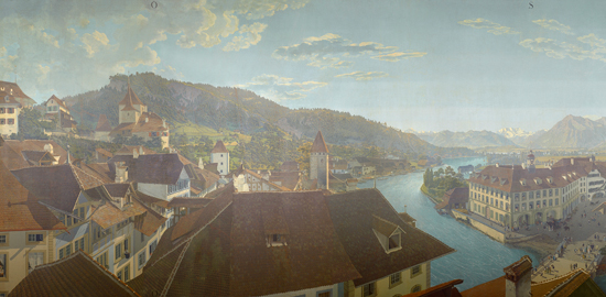 Ausschnitt aus dem Thun-Panorama von Marquard Wocher