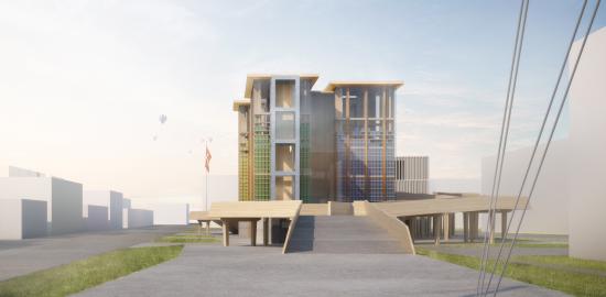 Visualisierung des Schweizer Pavillons an der Expo Milano 2015.