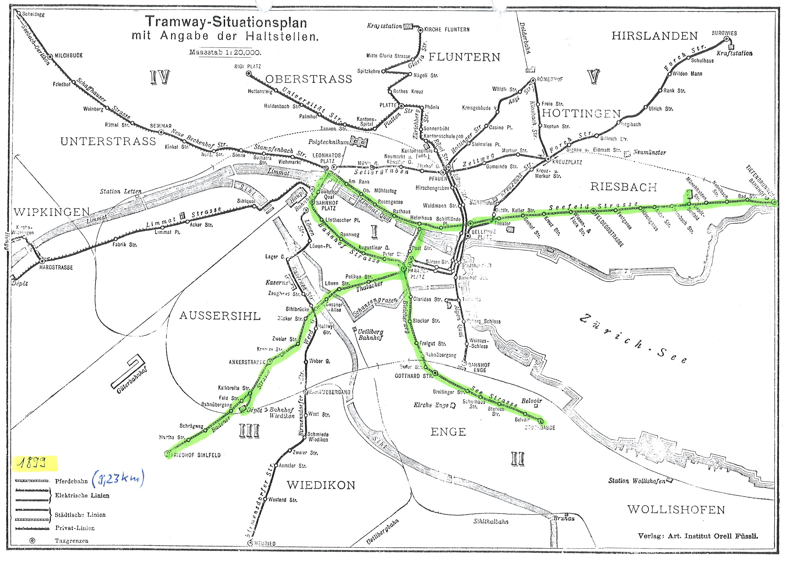 Liniennetz von 1899