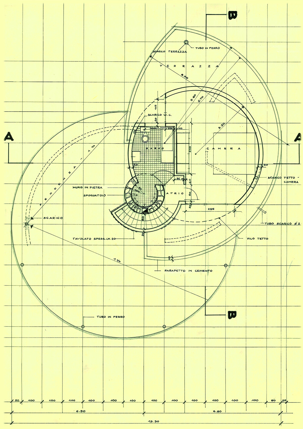 Primo piano (Pianta: Archivio Architetti Ticinesi)