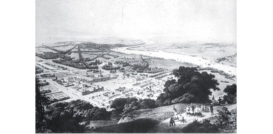 Vue du Phalanstère de Charles Fourier