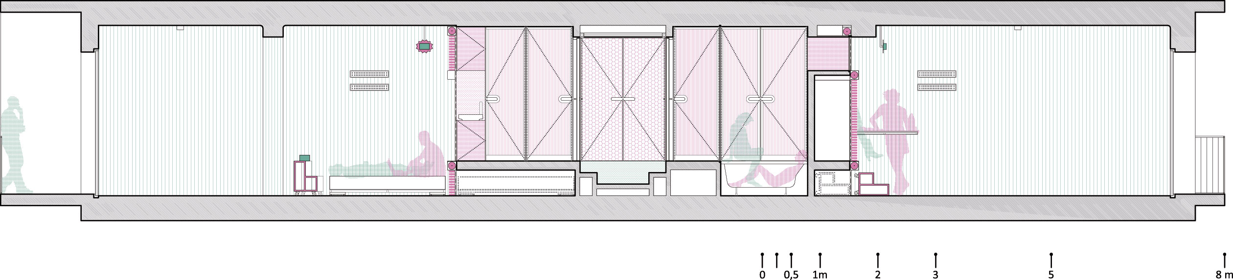 Coupe et plan