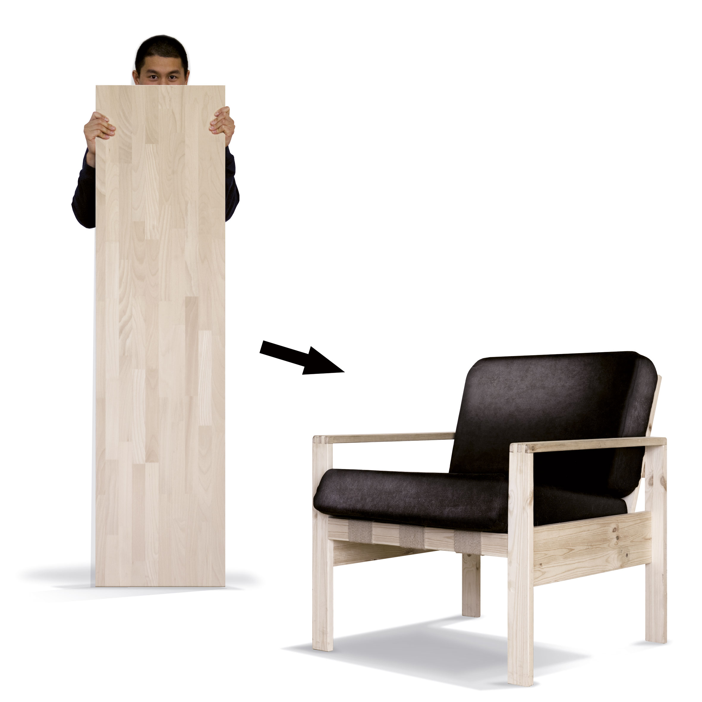 Le fauteuil à 24 euros réalisé à partir d’une seule planche de bois