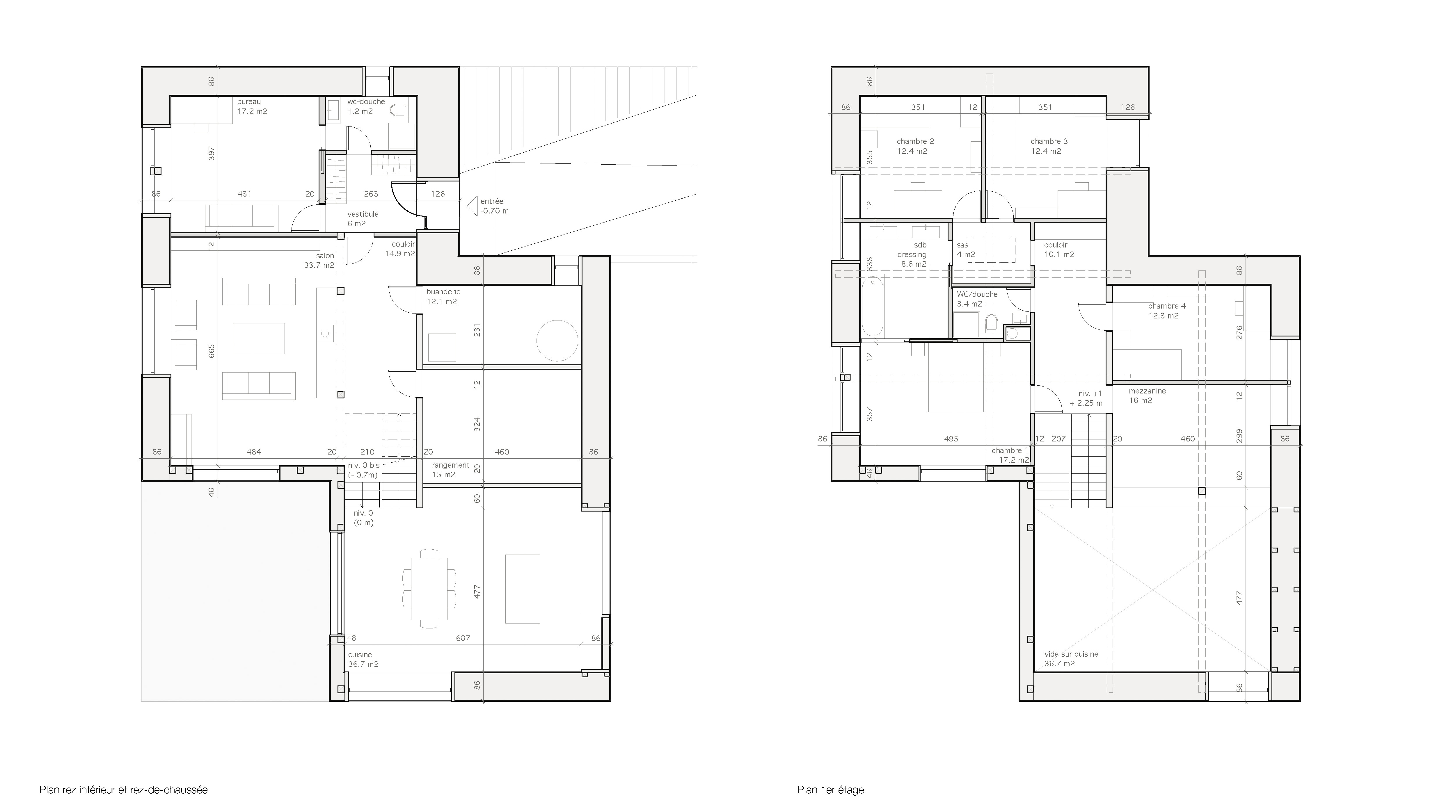 Plans rez et 1er