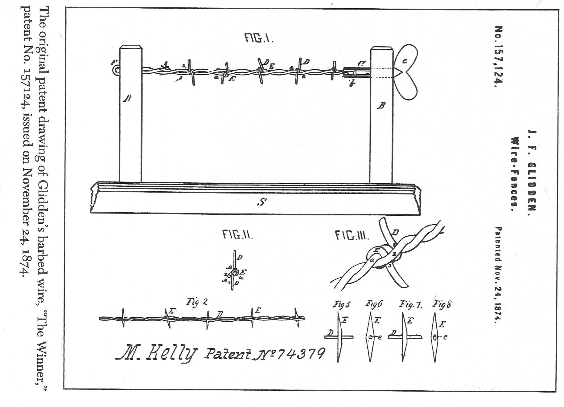 Le brevet original pour la fabrication de barbelé, datant de 1874