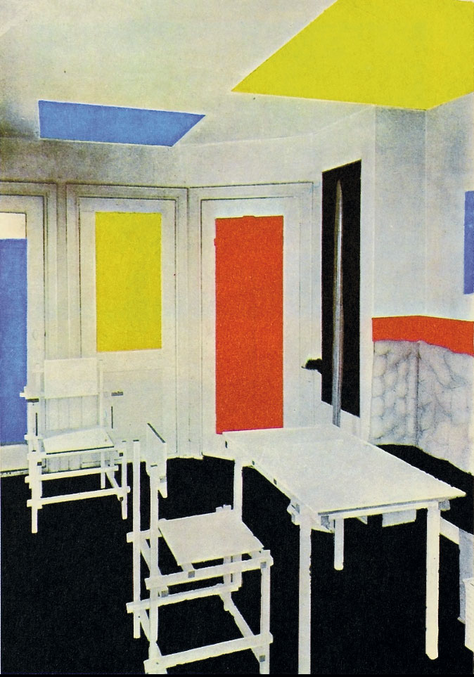 Theo van Doesburg, Gerrit Rietveld, intérieur de la Maison Bart de Ligt, 1919
