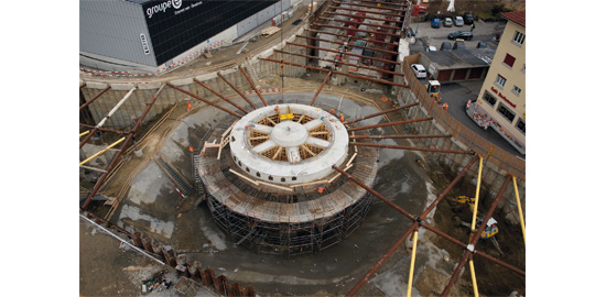 Giratoire souterrain en construction