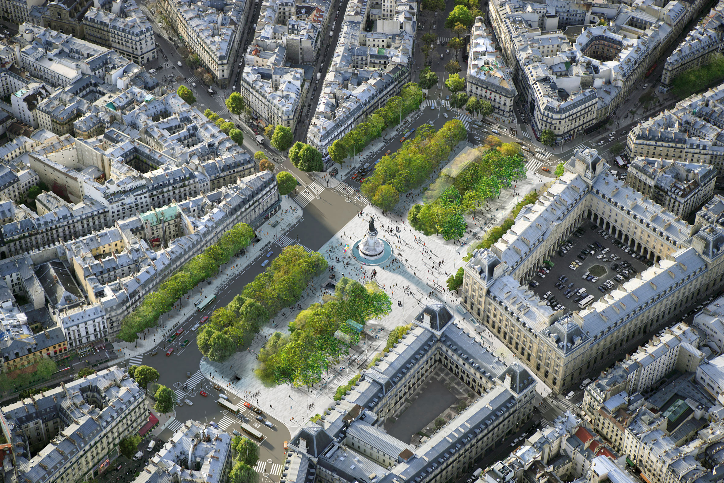 La place de la République après son aménagement