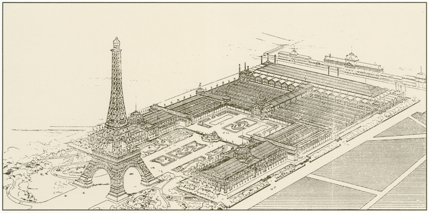 Plan d'ensemble pour l'Exposition Universelle de 1889 à Paris. (Source: Schweizerische Bauzeitung, Zurich)