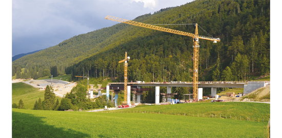 Début de la construction du viaduc amont