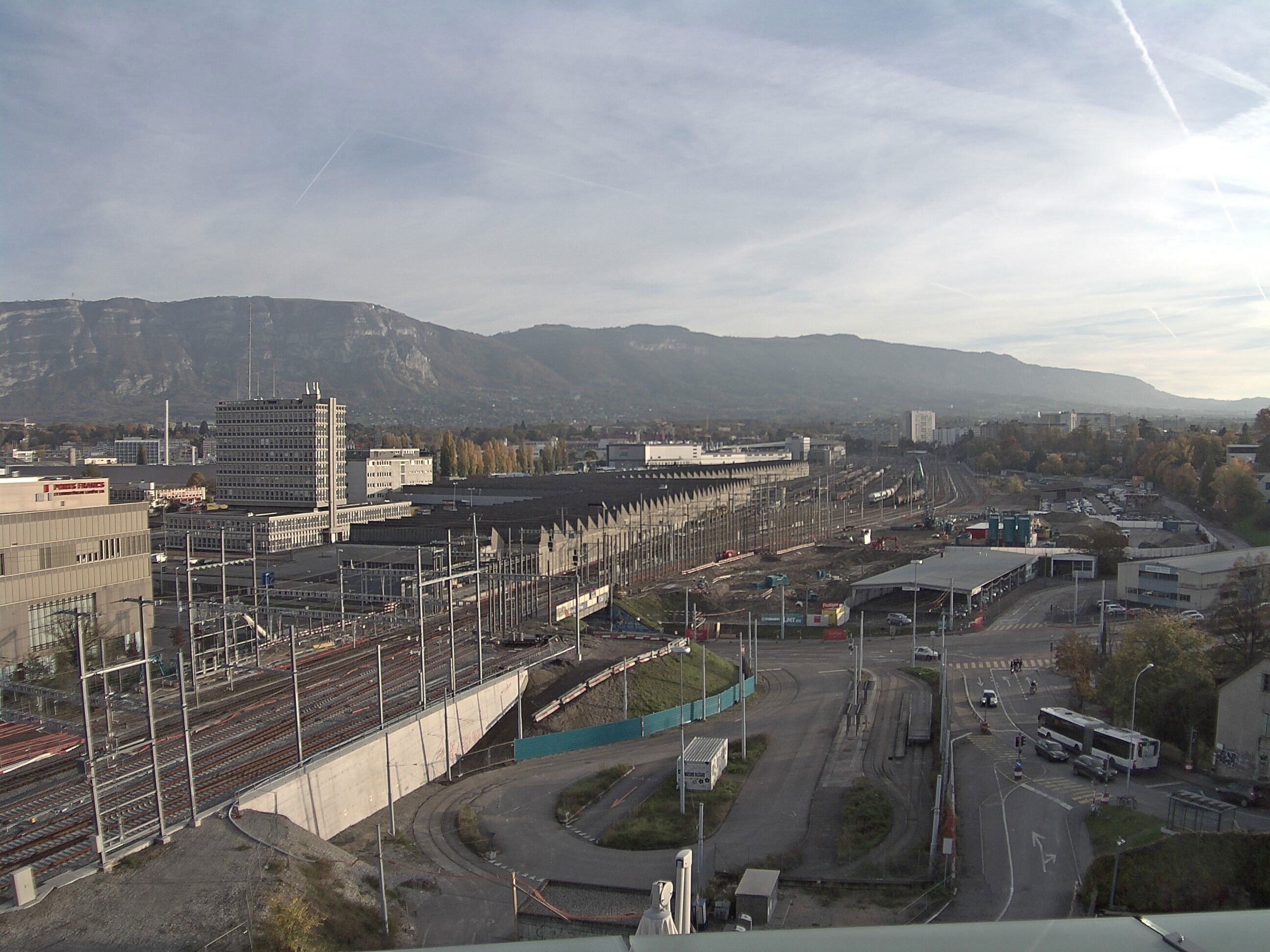 Image tirée de l’appareil photographique IP de Lancy-Pont-Rouge Vue d’ensemble de la zone de la future gare de Lancy-Pont-Rouge