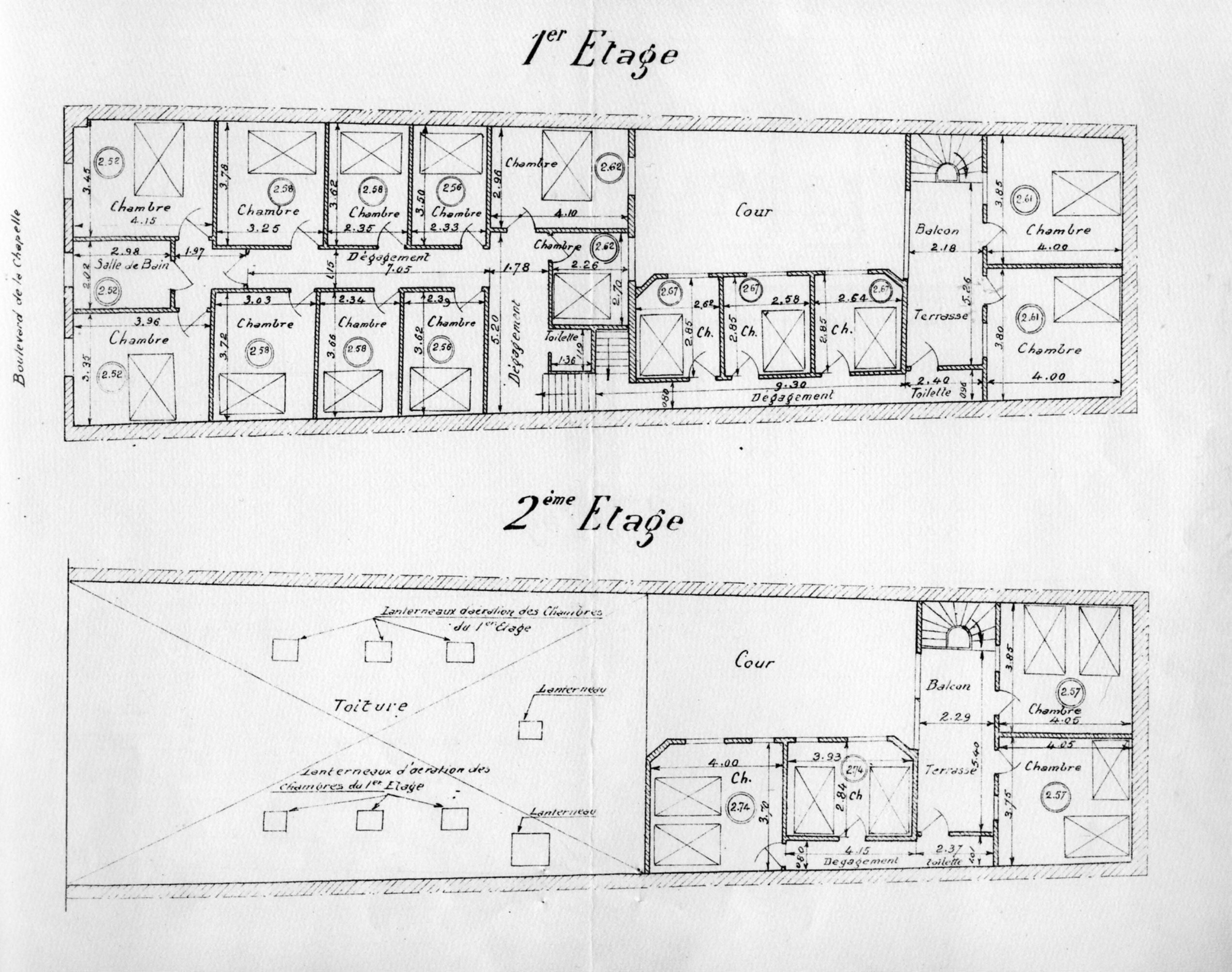 Plans du 106 boulevard de la Chapelle
