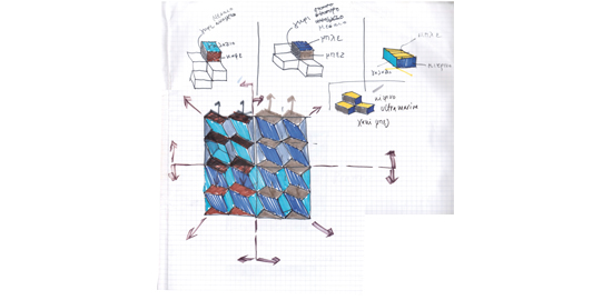 Etude chromatique pour la coloration des carreaux (Aspasia Kouzoupi)