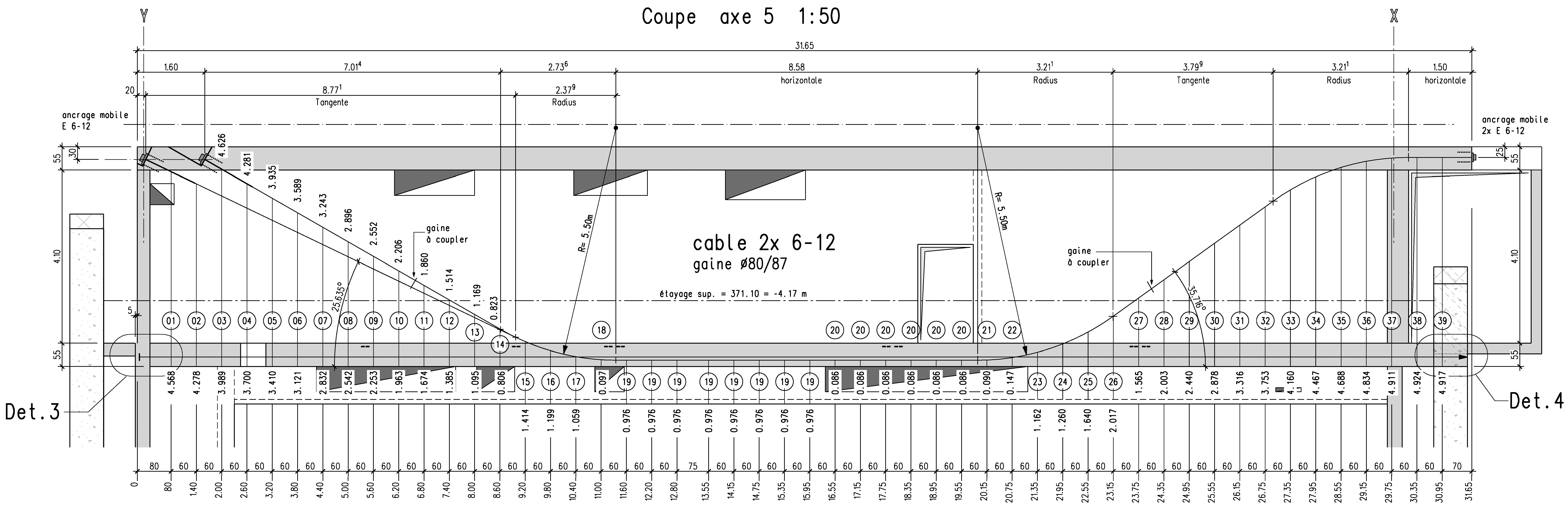 «?Poutre cloisons?» en béton armé du premier sous-sol (Document Weber + Brönnimann SA)