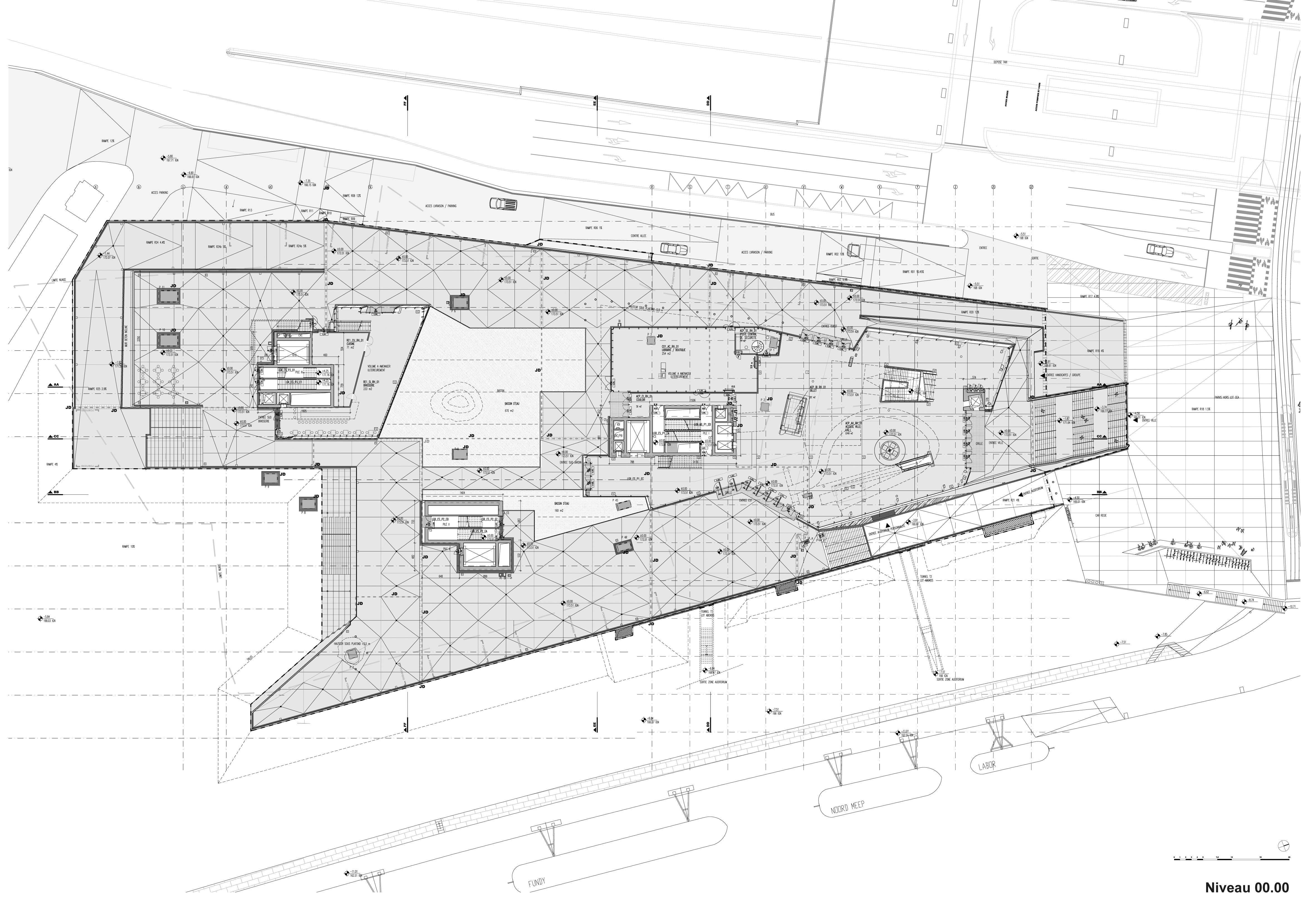 Plan du niveau 0 (Document Coop ­­Himmelb(l)au)