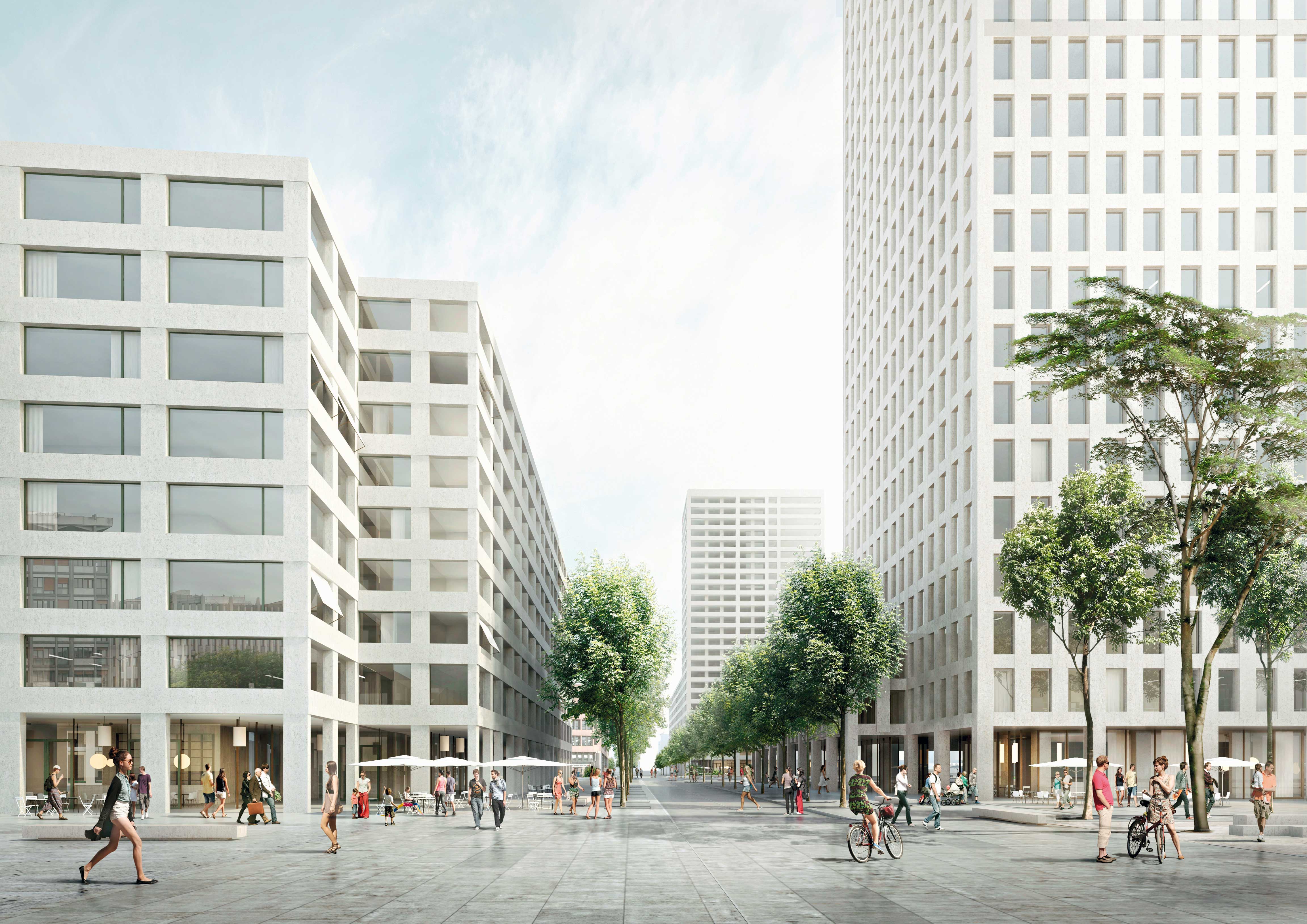Vue sur l’avenue de la Praille depuis la route des Jeunes (Doc Pierre-Alain Dupraz architecte)