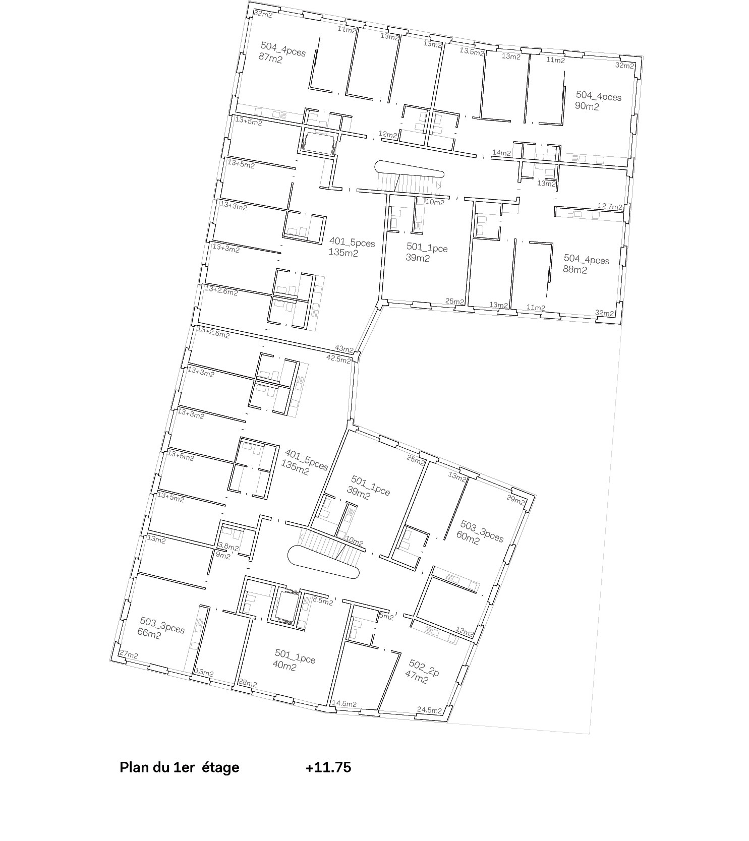 "le manteau": plan de logements (Alain Wolff architectes)