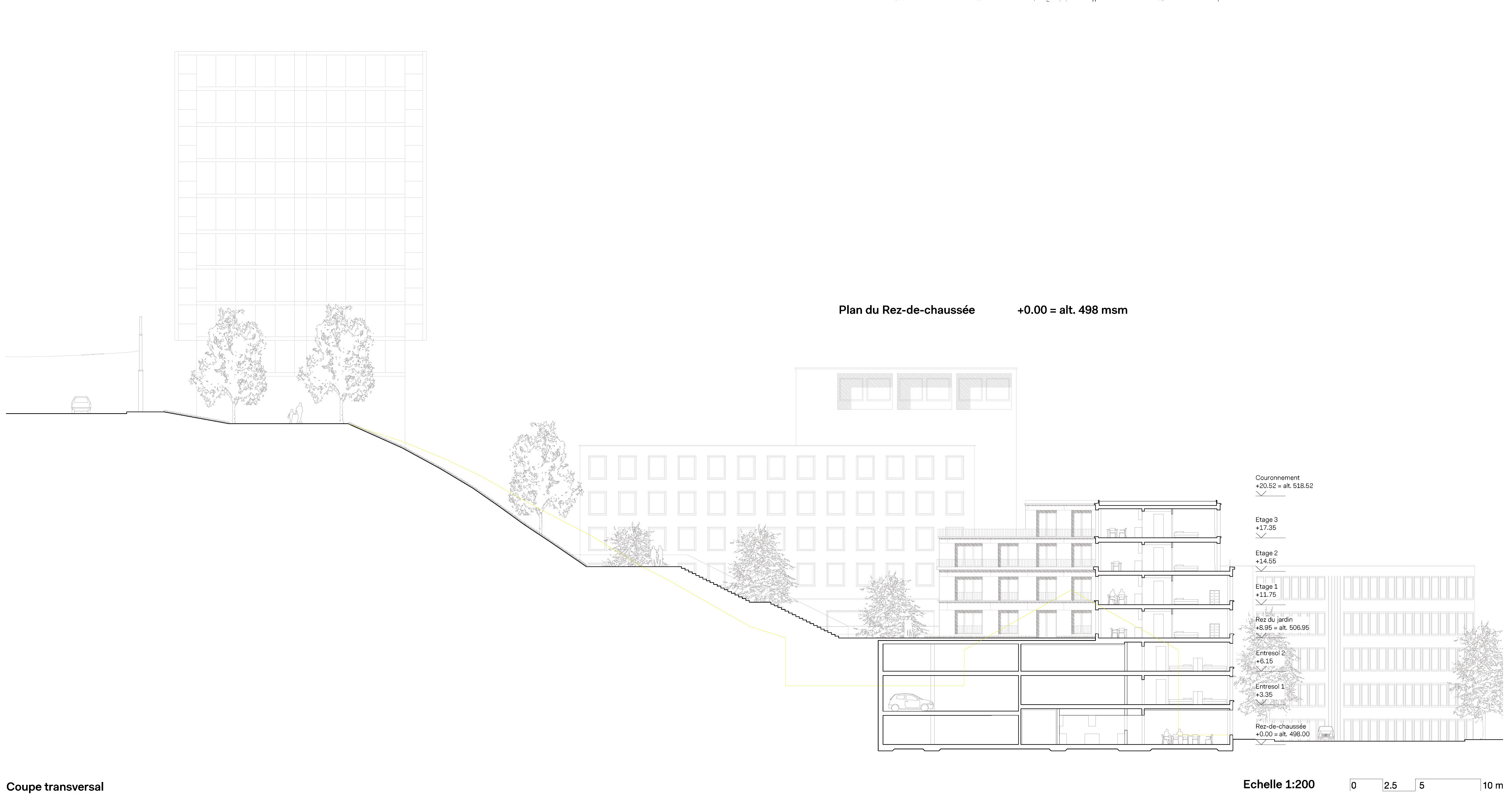 "le manteau": coupe transversale (Alain Wolff architectes)