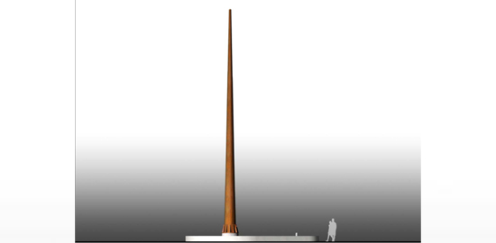 Représentation de la sculpture «21m» de Fabrice Gygi