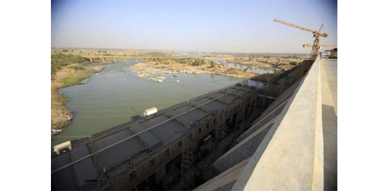 Une vue du barrage hydroélectrique rénové de Roseires, au Soudan, le 1er janvier 2013