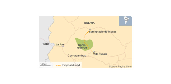 La future route qui traversera l'Amazonie bolivienne