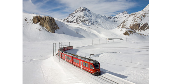 Train régional en direction de Tirano, canton des grisons