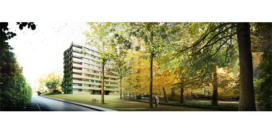Immeuble de logements sociaux dans le quartier du Petit-Saconnex